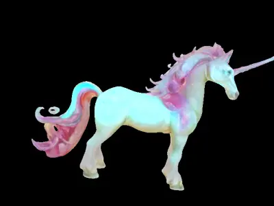 Enchanted Pastel Unicorn 3D Model  Low-poly 3D model