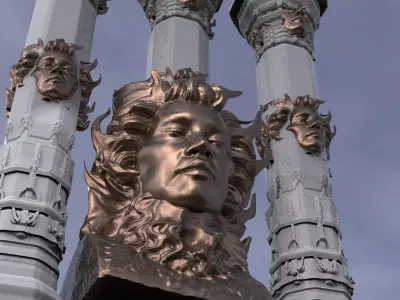 Angel Pillar Kitbash 1 3D model