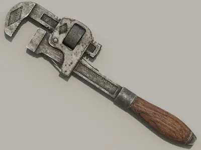 Pipe Wrench Low-poly 3D model 9