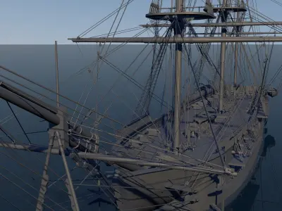 Ship USS Constitution 3D model