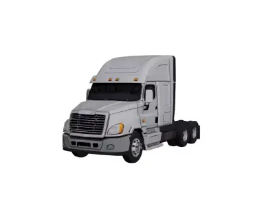 Freightliner Cascadia Low Poly Highway Semi Truck Low-poly 3D model