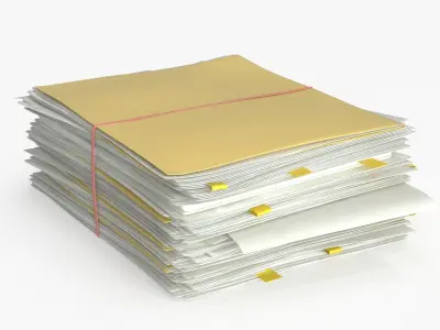  Pile of Paper Files Archive stack Set of 3 