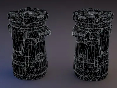 Scifi Fuel Canister Low-poly 3D model