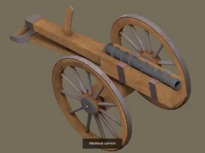 Medieval cannons 3D Model Pack