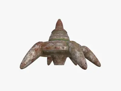 Alien Spaceship UFO G11 Abandoned - Sci Fi Spacecraft Design Low-poly 3D model