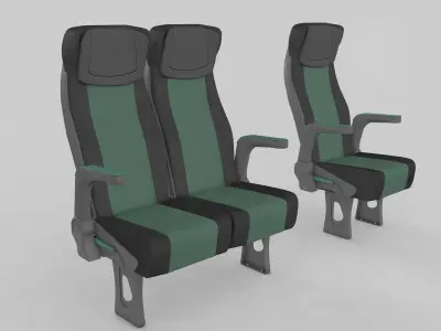 Bus and Train Seat Passenger Rigged 3D model