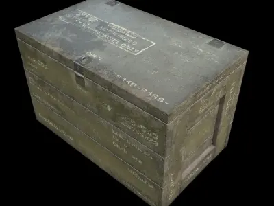 Wooden ammunition box -  Game-Ready Low-poly 3D model
