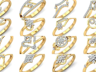 3DM-STL-RENDERS 50 RING FILES 3D Model Pack