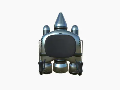 Jetpack D06 Chrome - SciFi Character Design Low-poly 3D model