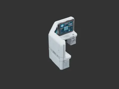 Sci Fi Research Console Low-poly 3D model