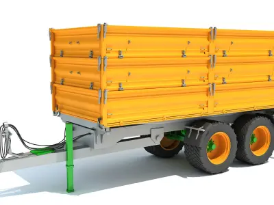 Farm Tractor Trailer 3D model