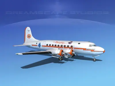 Douglas DC-4 American Airlines 3D model