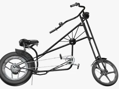 Vintage bicycle stylized 02 3D model