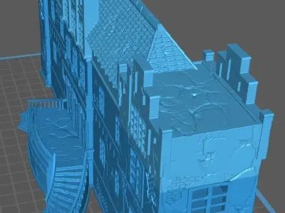 4-part renaissance or medieval church castle 3D print model