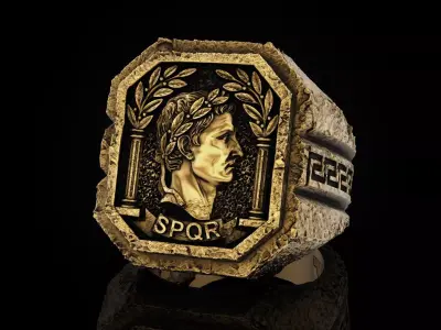 Julius Caesar Ruinism Signet Ring 3D print model