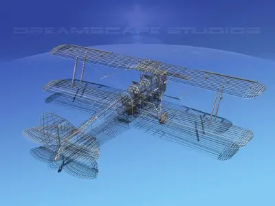 Dehavilland DH82 Tiger Moth V03 3D model