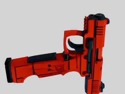 Futuristic Red Gun Free low-poly 3D model