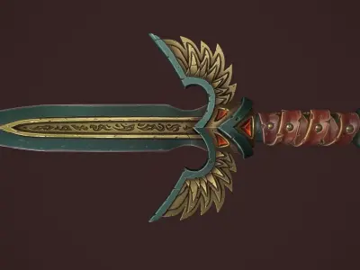 Rune dagger Low-poly 3D model