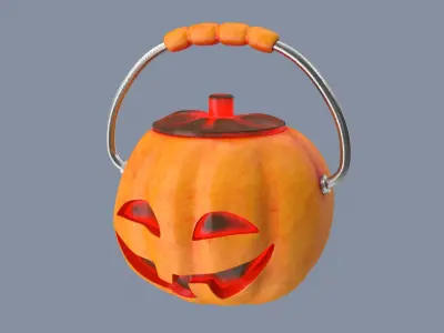 Jack-o-Lantern Widegrin Bucket 3D model