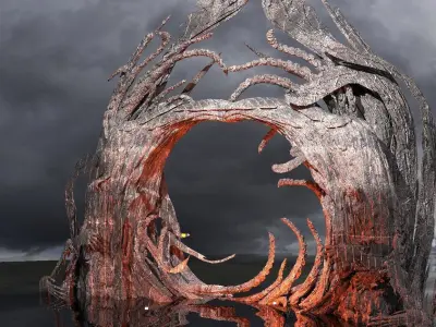 Dark Cthulhu gateway arch  3D model