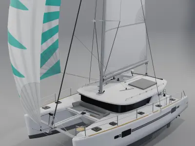 LAGOON 450-S Catamaran 3D Model PBR Rendering 2025 3D model 3D model
