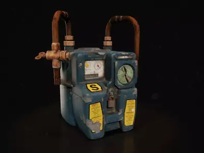 Next generation gas meters Low-poly 3D model