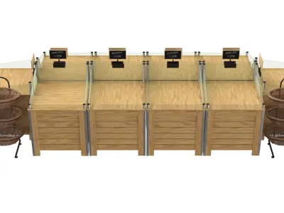 Empty Grocery Display Collection 3D model