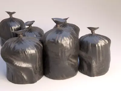 Garbage Bags Free low-poly 3D model