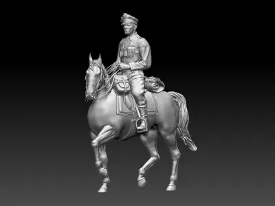  German officer  rider 3D print model