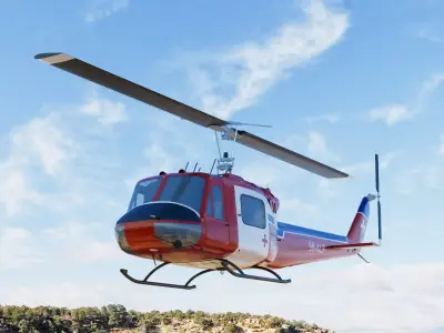 Bell Iroquois UH-1 Huey 204B Helicopter Rescue 3D model