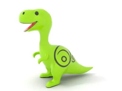 Green Dino Cartoon model pack Low-poly 3D model