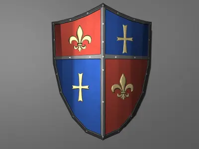 5 Shield Package Low-poly 3D model