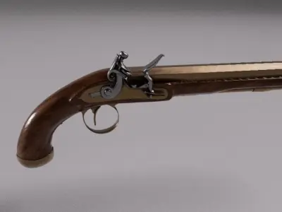 Flintlock dueling  pistol 3D model