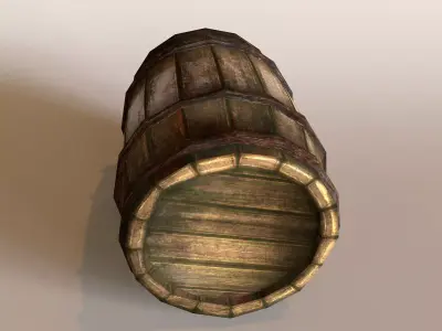 Wooden Barrel - Game Ready PBR Textures Low Poly Low-poly 3D model