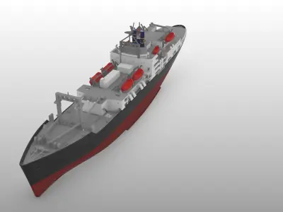 TS Kennedy US training ship print ready model 3D print model