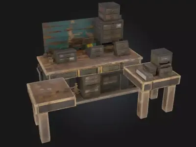Workbench Setup  Detailed Crafting and Workshop Scene 3D model