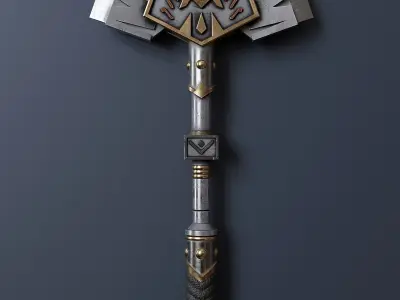 Fantasy style combat weapon B2 Low-poly 3D model