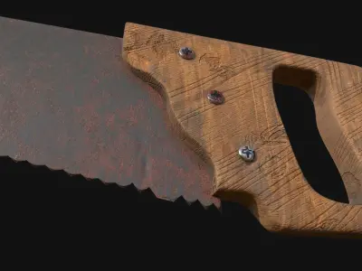 Hand Saw Low-poly 3D model GAME READY Low-poly 3D model