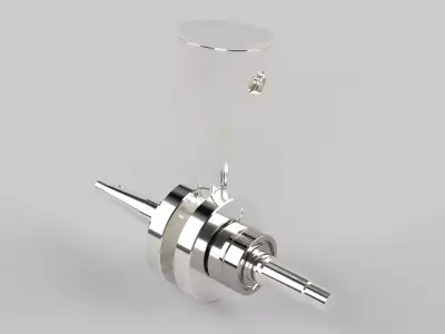 Crankshaft stainless steel spindle Low-poly 3D model
