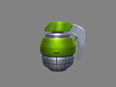 Cartoon green grenade Low-poly 3D model