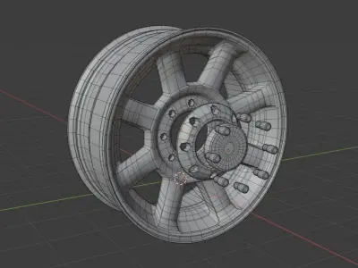 Wheel rim for SUV F250 F350 Low-poly 3D model