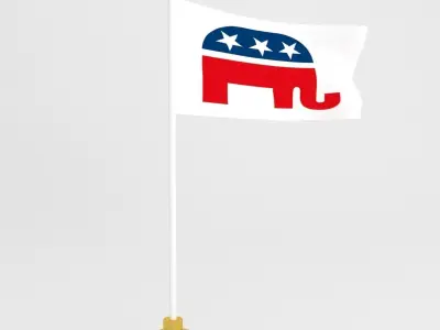 AMERICAN POLITICAL PARTY FLAGS 3D Model Pack