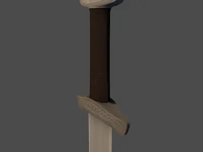 Viking Sword Low-poly 3D model 7