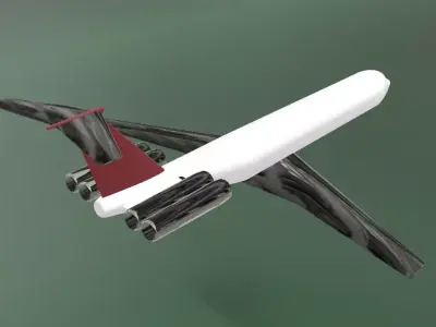 Fictional Quad Rear Engine Jetliner VC10 1100 series Inspired  3D model