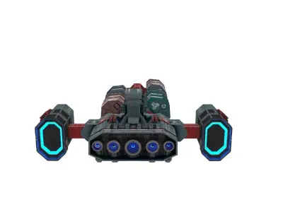 Cargo Spaceship Low Poly Low-poly 3D model