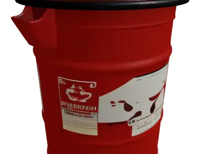Biohazard Waste Barrel Drum 3D model