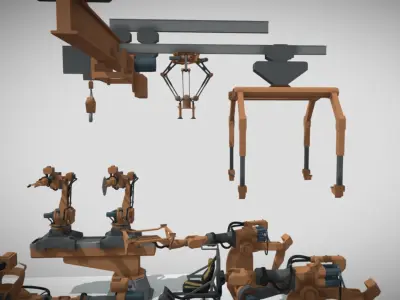 Low Industrial Robot Low-poly 3D model