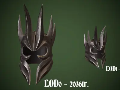 Undead Helm Low-poly 3D model