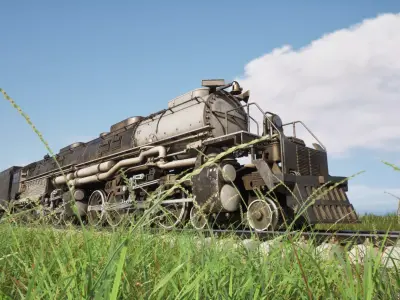 Union Pacific Big Boy American Steam Train Locomotive Low-poly 3D model