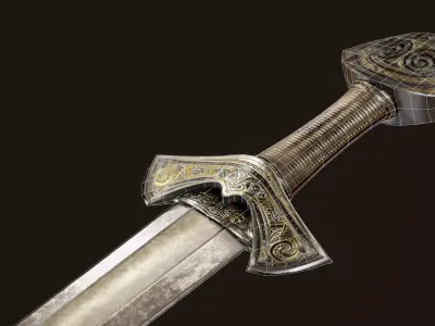 Viking Sword - Game Ready Low Poly PBR Low-poly 3D model